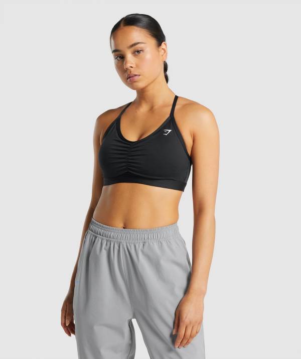 Damske Športové Podprsenky Gymshark Ruched Čierne | WS3042786